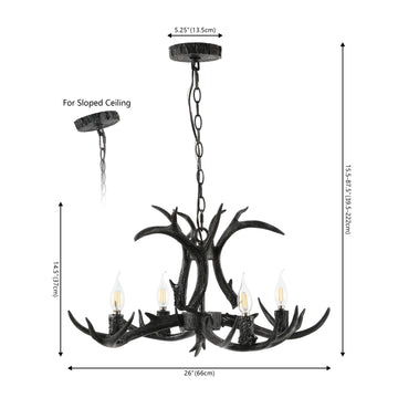 Eldora Adjustable Resin Antler LED Chandelier